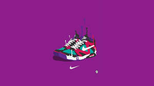 Koel Nike Skoene Digitale Kuns — Cool Nike Muurpapier