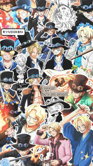 Koel Sabo One Piece Estetiese Collage — One piece 4K GIF Muurpapier