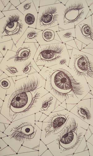 Koel Tekening Oë Agtergrond