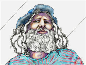 Koel Tekening Ou Man Agtergrond — Koel tekening Muurpapier