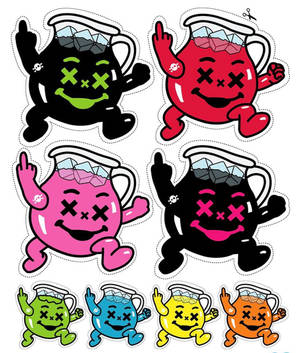 Kool Aid Man in verskillende kleure muurpapier — Galaxy Z Vou 6 Muurpapier