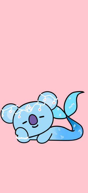 Koya BT21 aanhanger-kunswerk-agtergrond — iPhone 16e Muurpapier