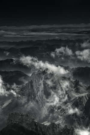 Kragtige Swart-en-Wit Storm op See — iPad Mini Muurpapier