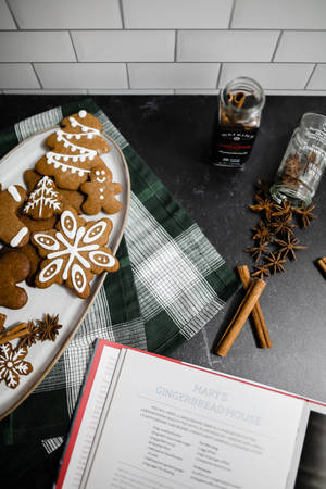 Kruidkoekies vir Kersfees agtergrond — 2:3 Muurpapier