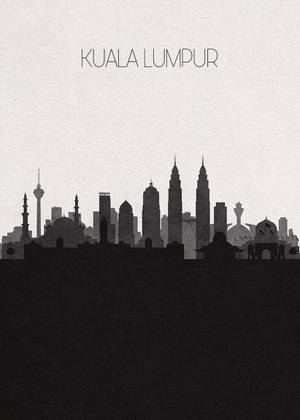 Kuala Lumpur silhoeët agtergrond — Oppo Pad 5 Mat-skerm Muurpapier