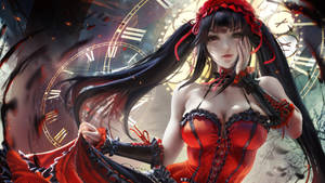Kurumi Tokisaki Edgy Anime Profielfoto-agtergrond — Edgy anime profielfoto Muurpapier