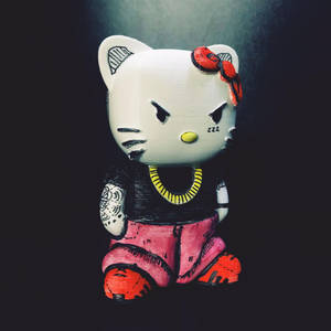 Kwaai Hello Kitty Halloween booswig agtergrond — Hello Kitty Halloween Muurpapier
