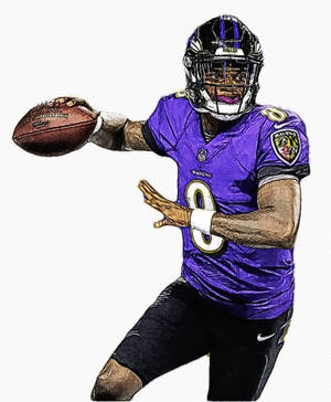 Lamar Jackson gedetailleerde kunswerk muurpapier — Motorola Razr 70 Ultra Muurpapier