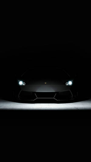 Lamborghini iPhone Swart Estetika Wit Hoofligte — Swart Muurpapier