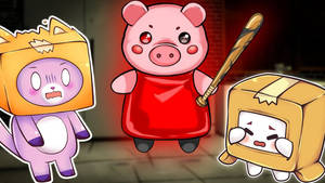 LankyBox Foxy Roblox Piggy En Boxy — Oulik tekenprent Muurpapier