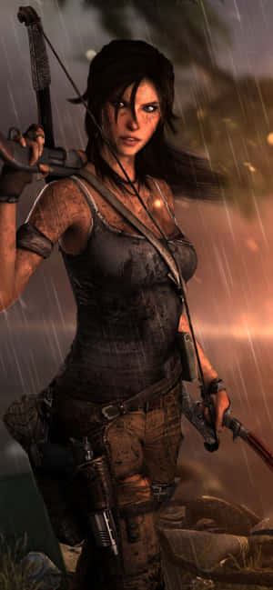 Iphone Xs Max Rise Of The Tomb Raider Agtergrond — Samsung Galaxy S20 Muurpapier