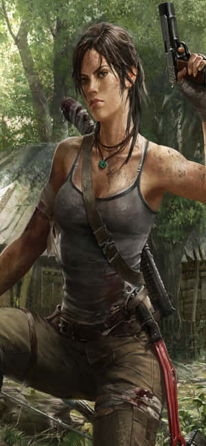 iPhone Xs Max Rise of the Tomb Raider Agtergrond — iPhone 12 Pro Muurpapier