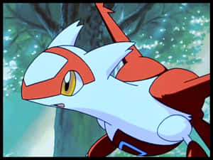 Latias met Boom in Agtergrond — Anime lessenaar Muurpapier
