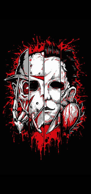 Leatherface Michael Jason Freddy-agtergrond — iPhone 17 Pro Muurpapier