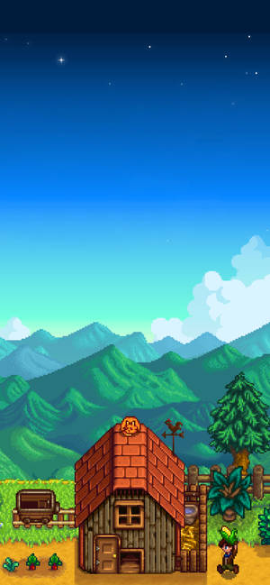 Stardew Valley 2D huis in die plaas muurpapier — iPhone 17 Pro Muurpapier