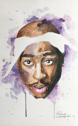 Tupac waterverf spatkuns muurpapier — Redmi Pad Muurpapier