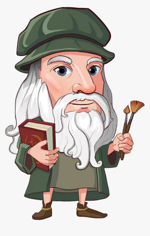 Leonardo Da Vinci grafiese kuns-agtergrond — Galaxy Tab S11 Muurpapier