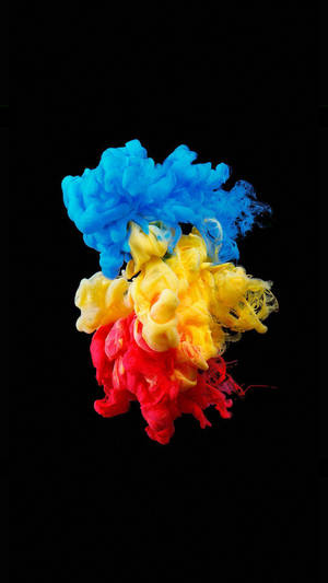 AMOLED-agtergrond van wolke verf op 'n swart agtergrond.