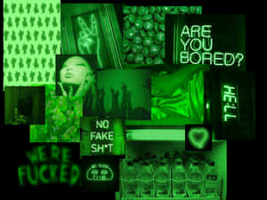 Lewendige Neon Groen Estetiese Agtergrond — Neon groen estetika Muurpapier