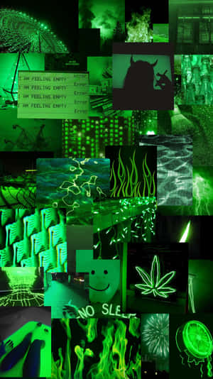 Lewendige Neon Groen Estetiese Agtergrond — Neon groen estetika Muurpapier