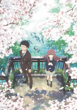 A Silent Voice-paar sakura-dam-muurpapier — OnePlus Pad 3 Pro Muurpapier
