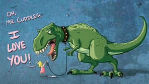 Lieflike Dinosourusvriende Geniet 'n Pretdag — Oulike dinosourus Muurpapier
