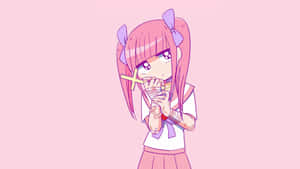 Lieflike Pienk Kawaii Agtergrond — Pienk Kawaii Muurpapier