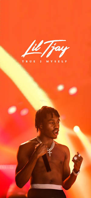 Lil Tjay True 2 Myself album-agtergrond — iPhone 18 Pro Muurpapier
