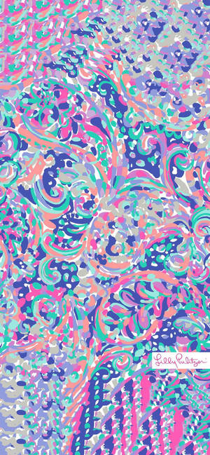 Lilly Pulitzer pers abstrakte kuns agtergrond — iPhone 15 Pro Max Muurpapier
