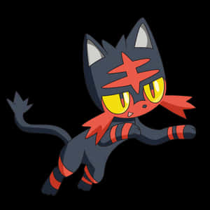 Litten gereed vir geveg — Pokémon Muurpapier
