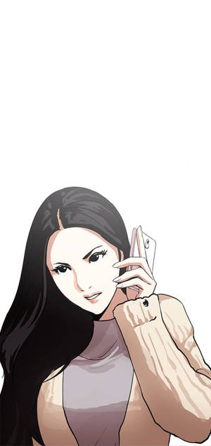Lookism Crystal op Foon-agtergrond — iPhone 13 Pro Max Muurpapier