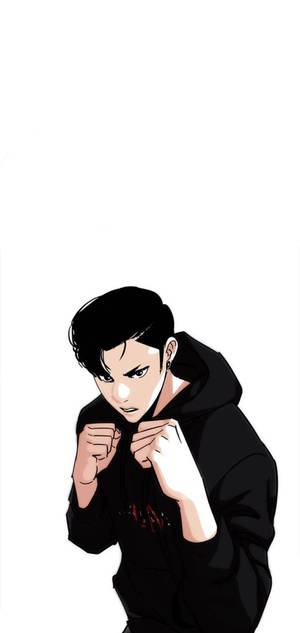 Lookism Zack vuis agtergrond — iPhone 12 Muurpapier