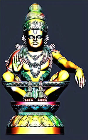 Lord Ayyappa Op Grys Agtergrond — Galaxy Tab S10 FE Muurpapier