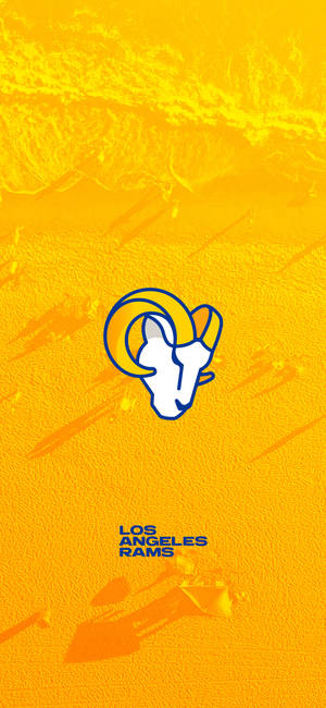 Los Angeles Rams Spotprentlogo-agtergrond — iPhone 14 Pro Muurpapier