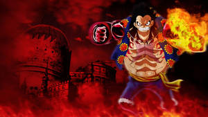 Luffy Gear 4 Brandende Kasteel muurpapier — Luffy gear 4 Muurpapier