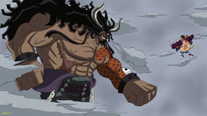 Luffy Gear 4 en Kaido Mens agtergrond — Luffy gear 4 Muurpapier