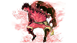 Luffy Gear 4 Rooi Lyf muurpapier — Luffy gear 4 Muurpapier