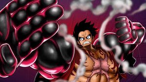 Luffy Gear 4 Swart Vuis muurpapier