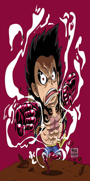 Luffy Gear 4 Verwringde Kuns muurpapier — Luffy gear 4 Muurpapier