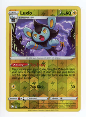 Luxio Geel en Groen Handelskaart — Pokémon Muurpapier