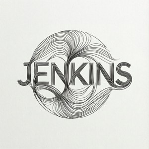 Minimalistiese lynkuns van Jenkins-logo op wit agtergrond. — Pixel Watch 5 Muurpapier