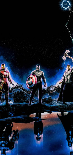 Avengers Galaxy S10 Plus-agtergrond — iPhone 14 Pro Muurpapier