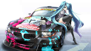 Anime-motor agtergrond — Anime kar Muurpapier