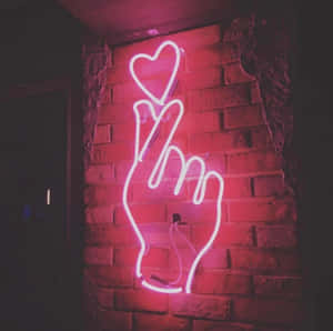 Neon pienk estetika prente — Neon pienk esteties Muurpapier