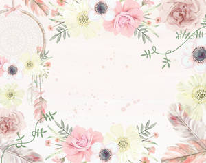 Blom Boho Patrone agtergrond — 5:4 Muurpapier