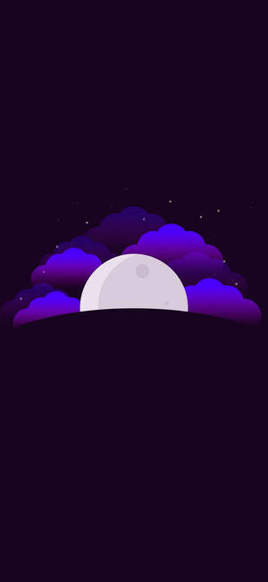 Maan Pers Wolke Minimalisties Android — Galaksie maan Muurpapier