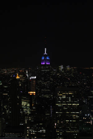 Maanverligte Stadshorison van die Empire State, New York by Nag op iPhone Muurpapier — Xiaomi Pad 8 Muurpapier