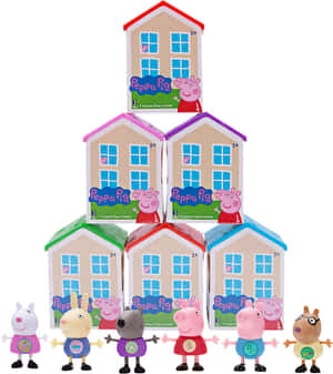 Peppa Pig Familie Prente — Honor Magic V Muurpapier