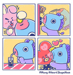 Mang Bt21 strokiesprent agtergrond — Galaxy Z Flip7 FE Muurpapier