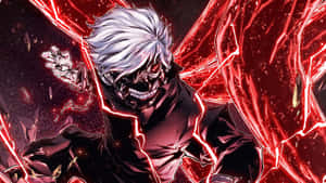 Masker Seun Kaneki Anime Kuns Rooi Energie — Tokyo ghoul GIF Muurpapier